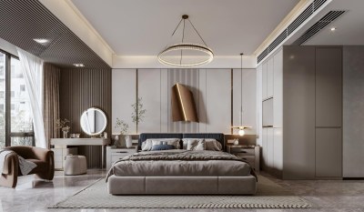 现代家居卧室3D模型下载